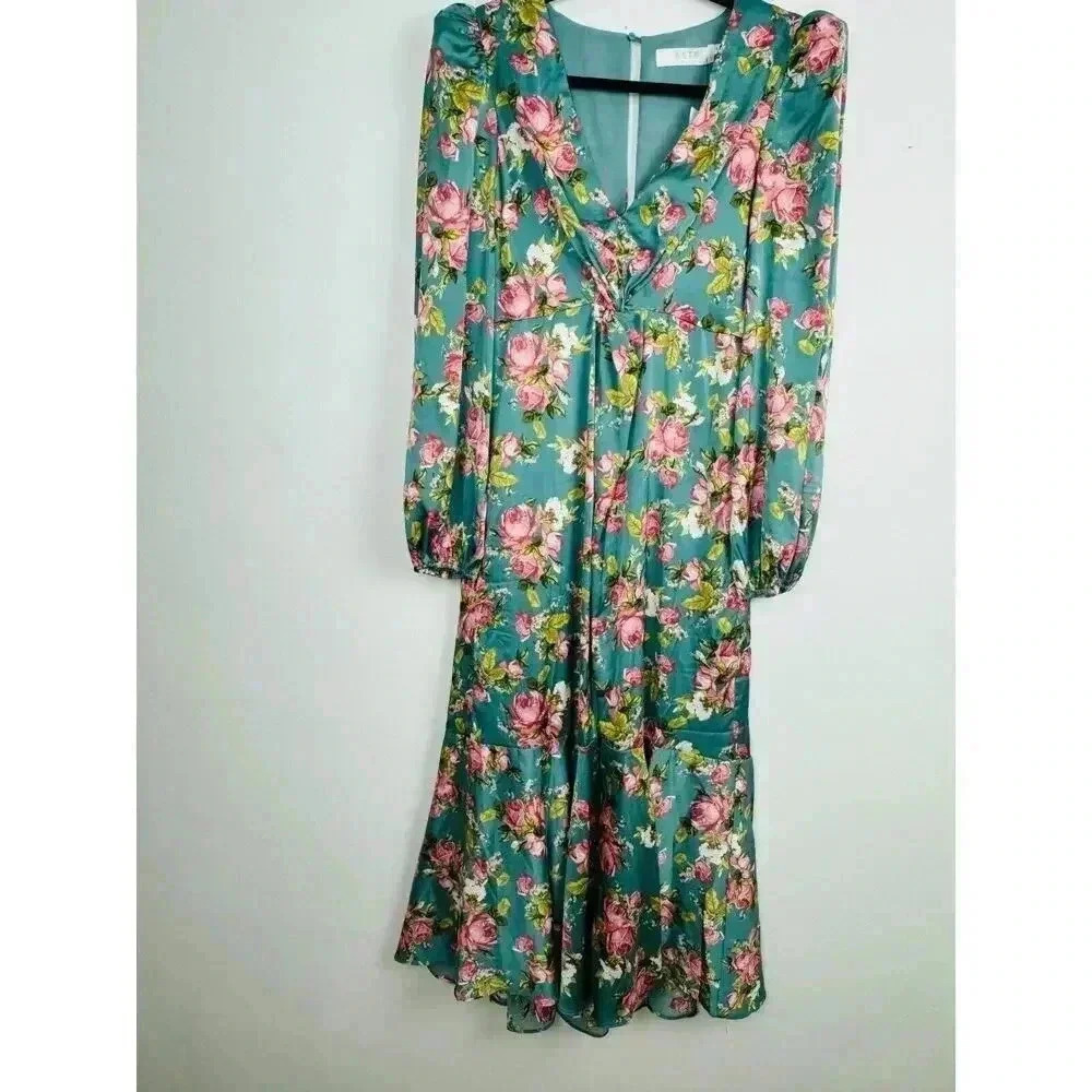 ASTR LONG SLEEVE FLORAL MAXI DRESS SIZE MEDIUM BOHO, HOLIDAY WEDDING GUEST - Picture 10 of 16
